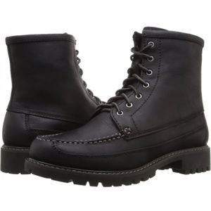 EASTLAND CHARLIE 1955 Women’s Black LEATHER Lug Sole Lace-up Boots NEW